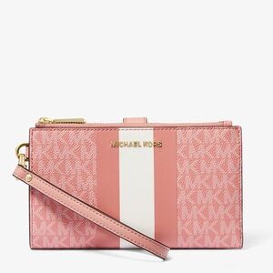 Michael Kors Adele Logo Stripe Smartphone Wallet in Sunset Rose